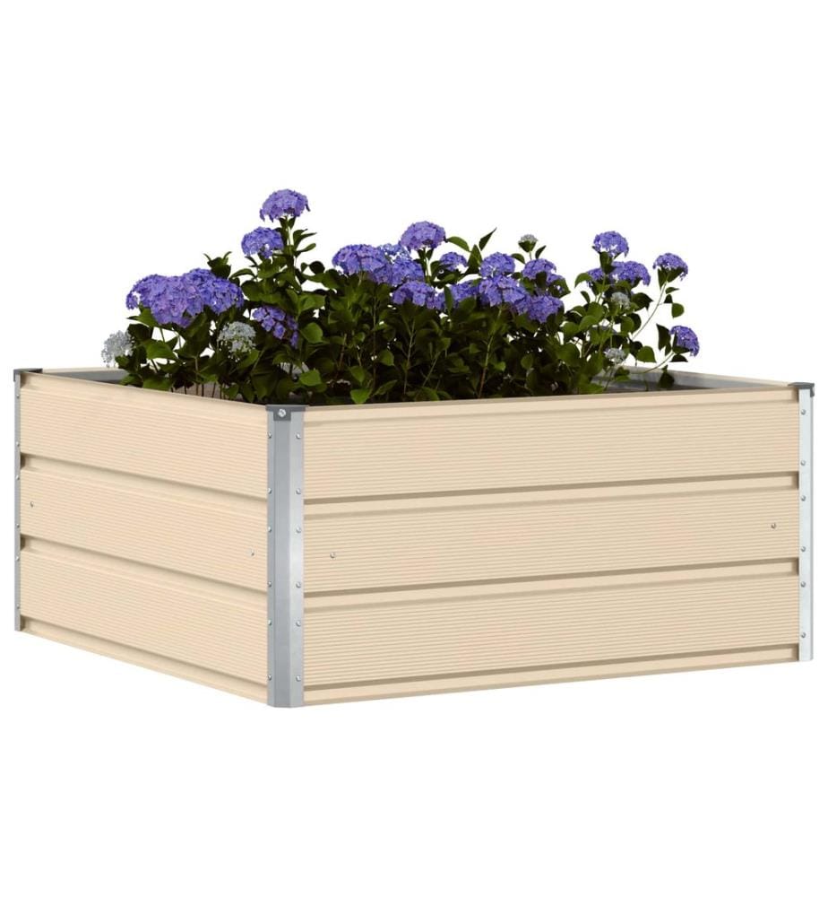 vidaXL Jardinière Ivoire 100 x 100 x 45 cm Acier