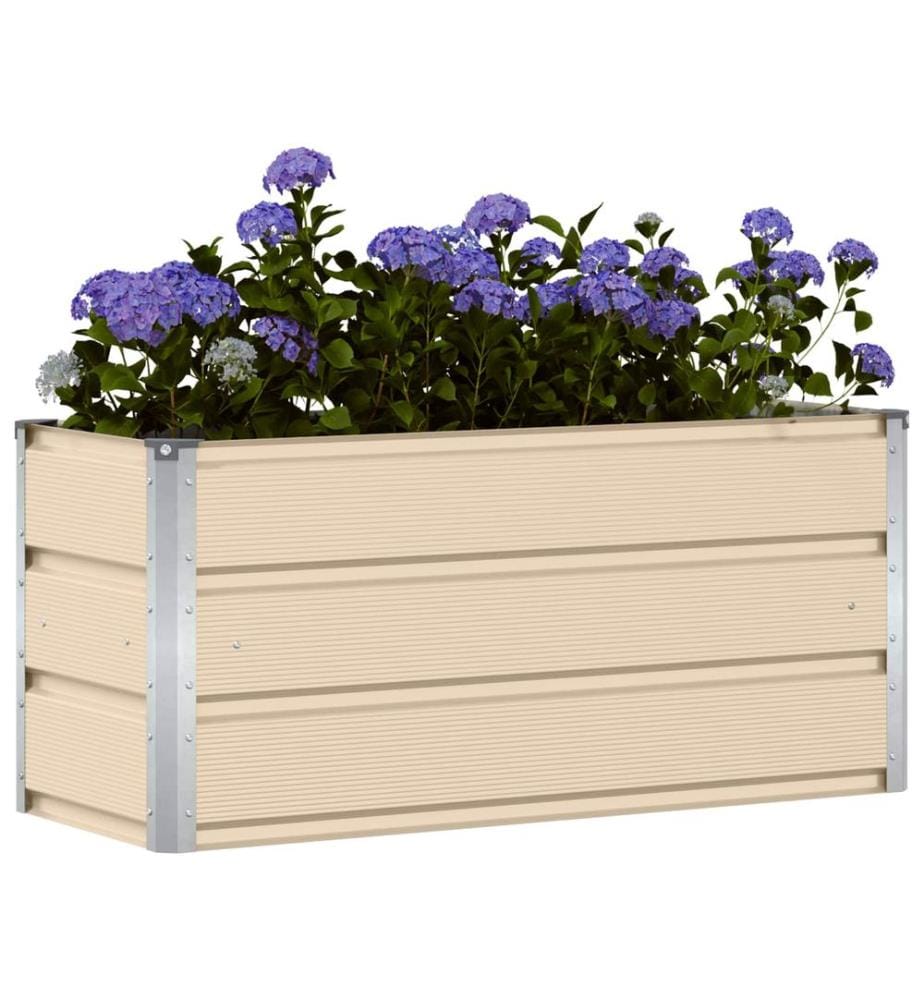 vidaXL Jardinière Ivoire 100 x 40 x 45 cm Acier