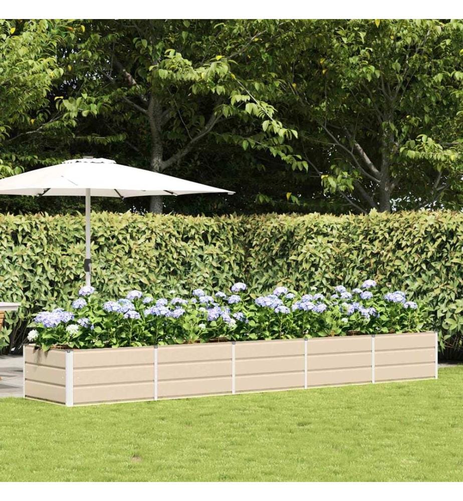 vidaXL Jardinière Ivoire 400 x 80 x 45 cm Acier