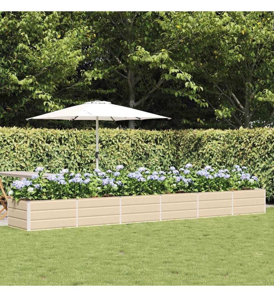 vidaXL Jardinière Ivoire 480 x 80 x 45 cm Acier