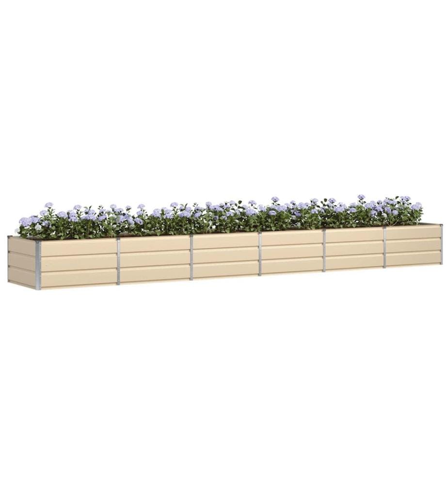 vidaXL Jardinière Ivoire 480 x 80 x 45 cm Acier