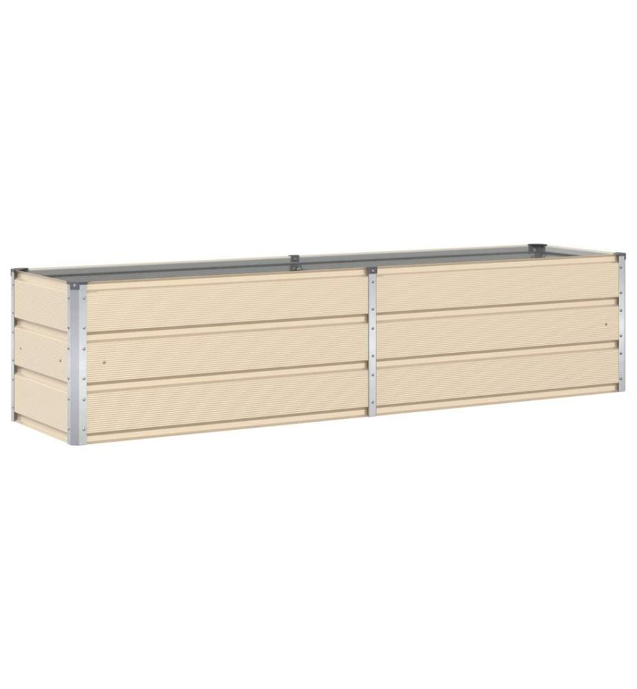 vidaXL Jardinière Ivoire 195 x 50 x 45 cm Acier galvanisé