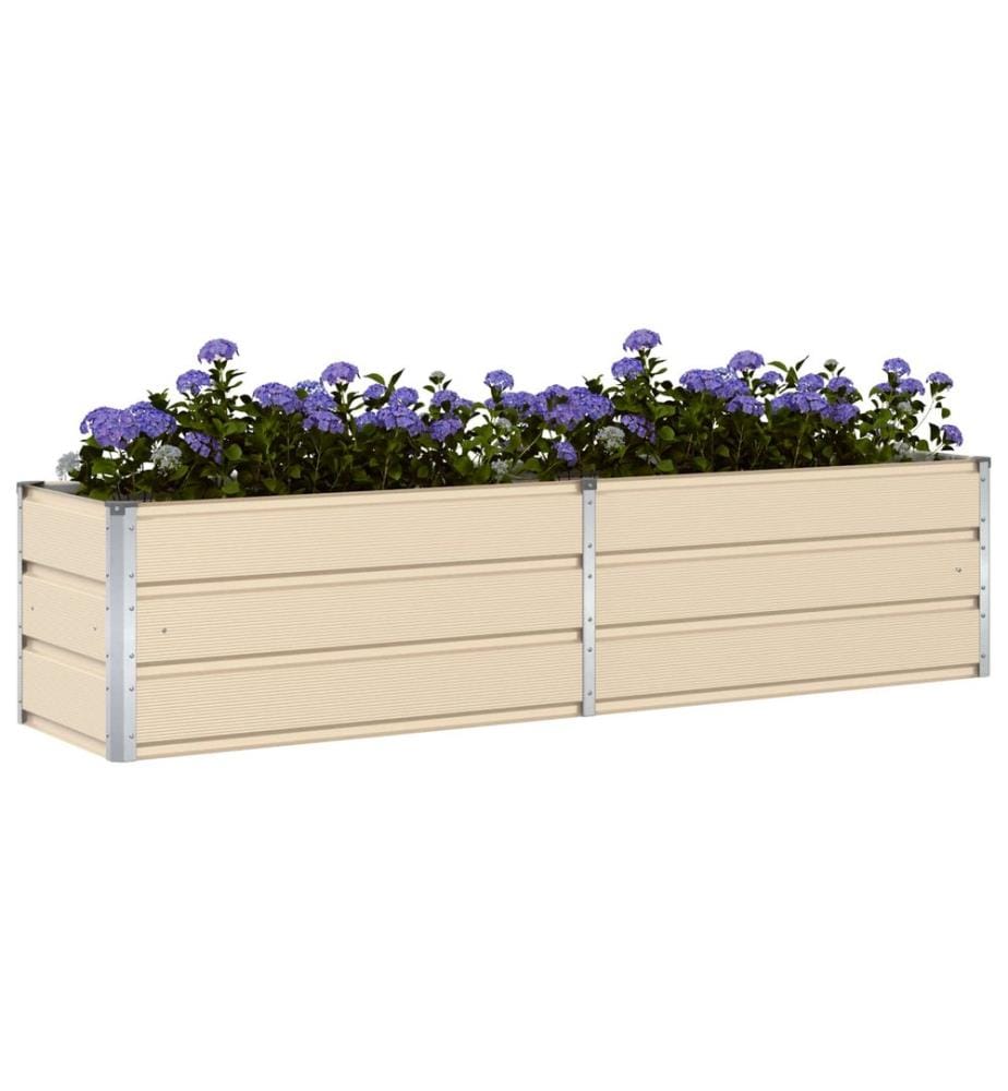 vidaXL Jardinière Ivoire 195 x 50 x 45 cm Acier galvanisé