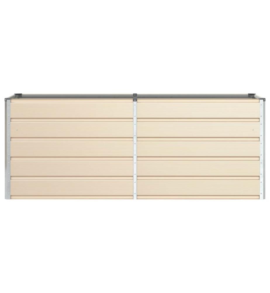 vidaXL Jardinière Ivoire 195 x 50 x 75 cm Acier galvanisé