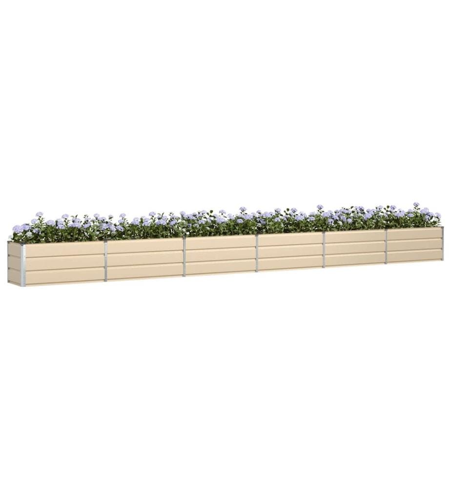 vidaXL Jardinière Ivoire 580 x 50 x 45 cm Acier galvanisé
