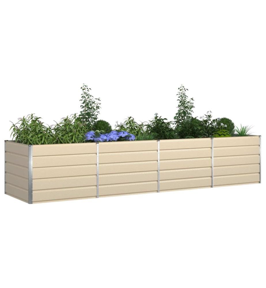 vidaXL Jardinière Ivoire 385 x 100 x 75 cm Acier galvanisé