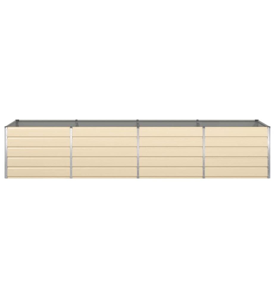 vidaXL Jardinière Ivoire 385 x 100 x 75 cm Acier galvanisé
