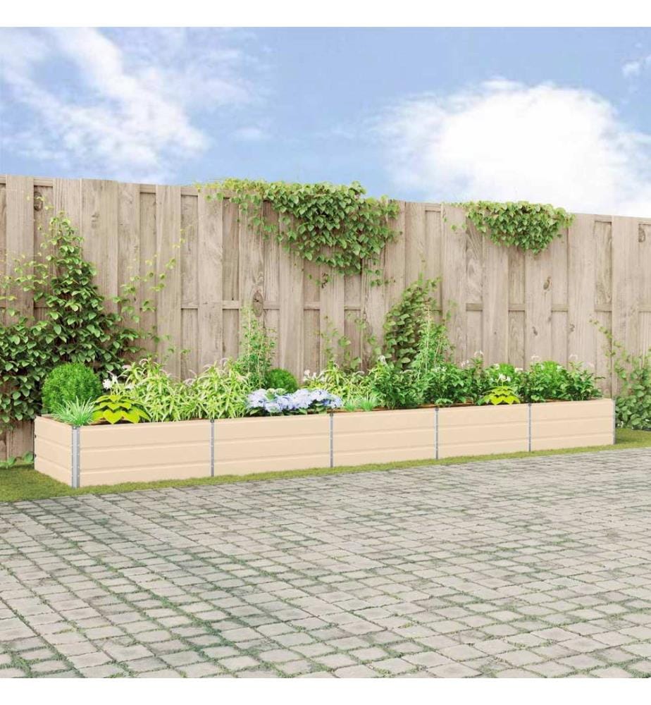 vidaXL Jardinière Ivoire 480 x 100 x 45 cm Acier galvanisé