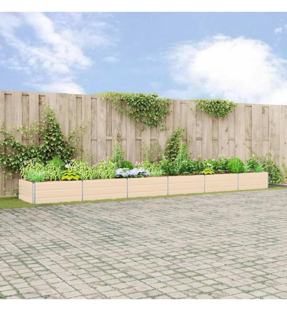 vidaXL Jardinière Ivoire 580 x 100 x 45 cm Acier galvanisé