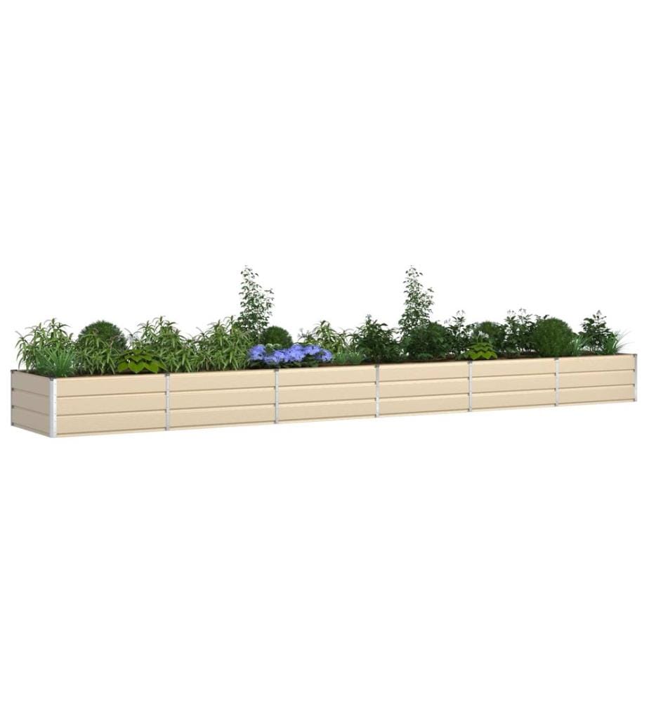 vidaXL Jardinière Ivoire 580 x 100 x 45 cm Acier galvanisé