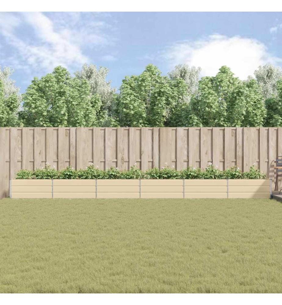 vidaXL Jardinière Ivoire 580 x 100 x 45 cm Acier galvanisé