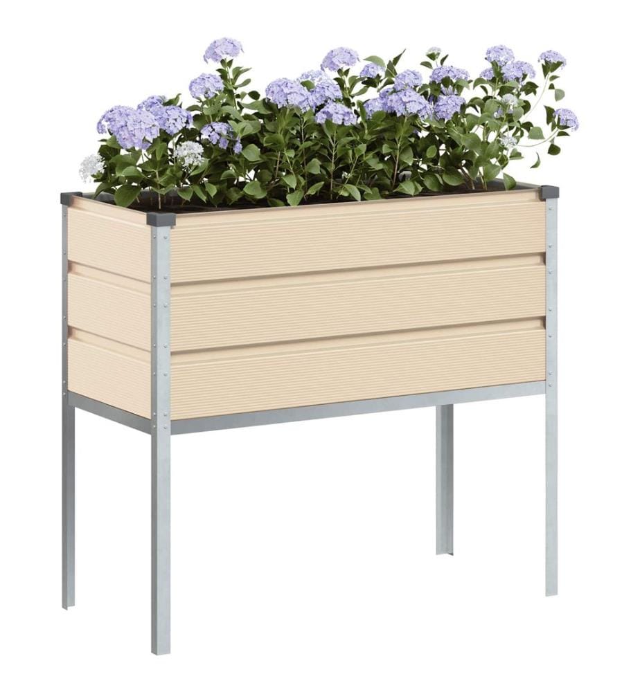 vidaXL Jardinière Ivoire 100 x 45 x 90 cm Acier galvanisé