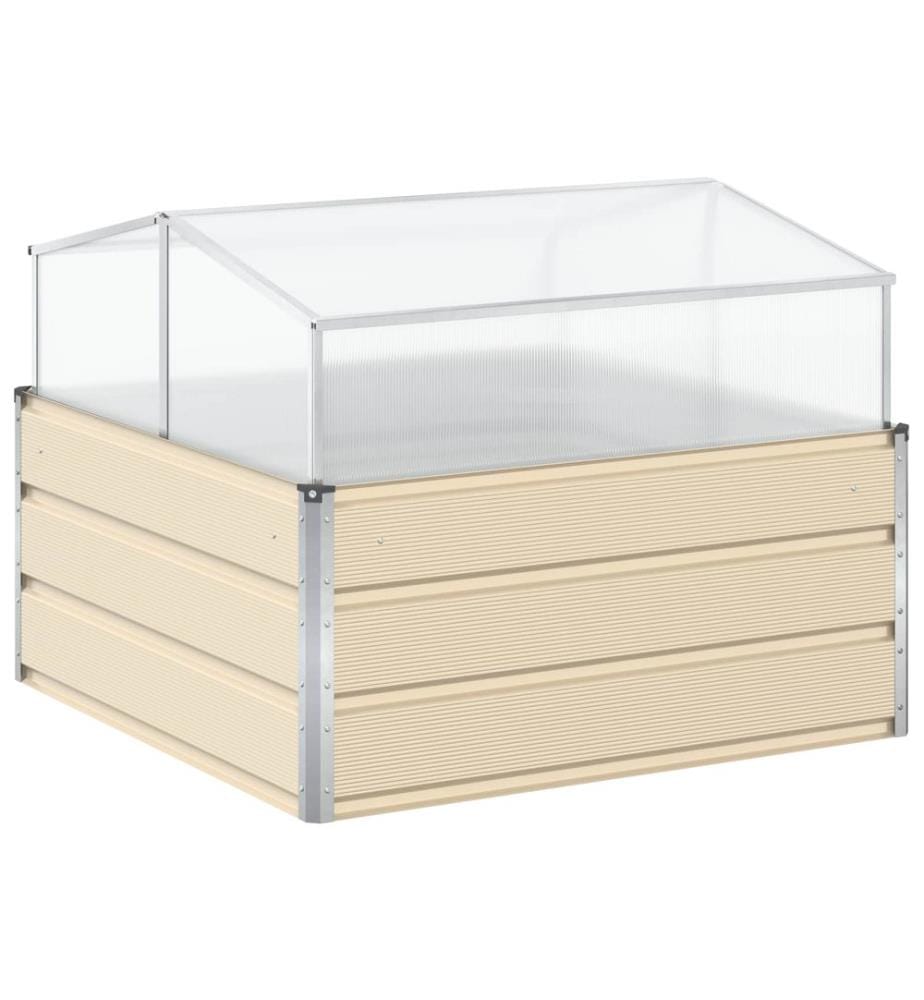 vidaXL Jardinière Ivoire 100 x 100 x 77 cm Acier galvanisé