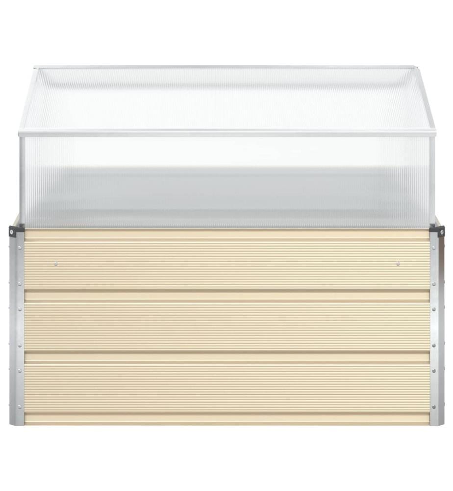 vidaXL Jardinière Ivoire 100 x 100 x 77 cm Acier galvanisé
