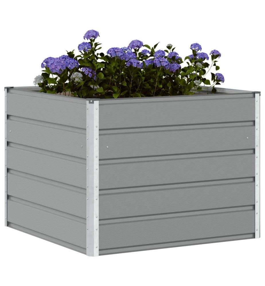 vidaXL Jardinière Gris clair 100 x 100 x 75 cm Acier