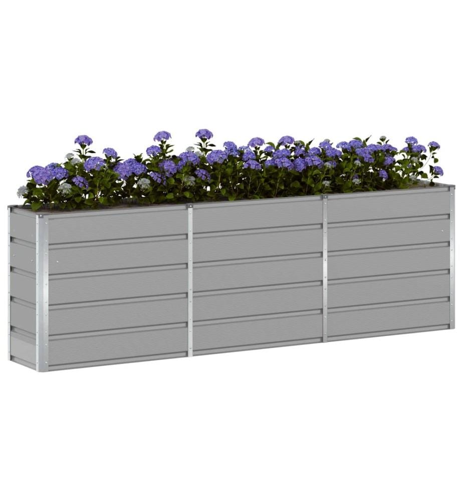 vidaXL Jardinière Gris clair 240 x 40 x 75 cm Acier