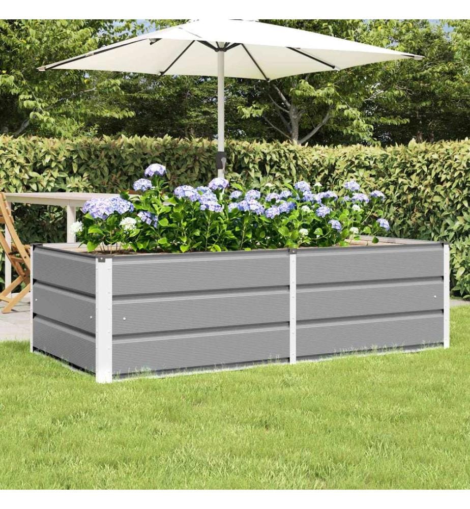 vidaXL Jardinière Gris clair 160 x 80 x 45 cm Acier