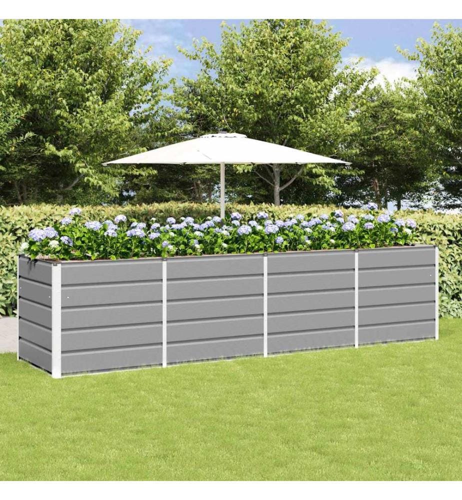 vidaXL Jardinière Gris clair 320 x 80 x 75 cm Acier