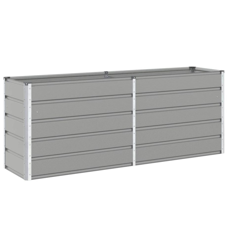 vidaXL Jardinière Gris clair 195 x 50 x 75 cm Acier galvanisé