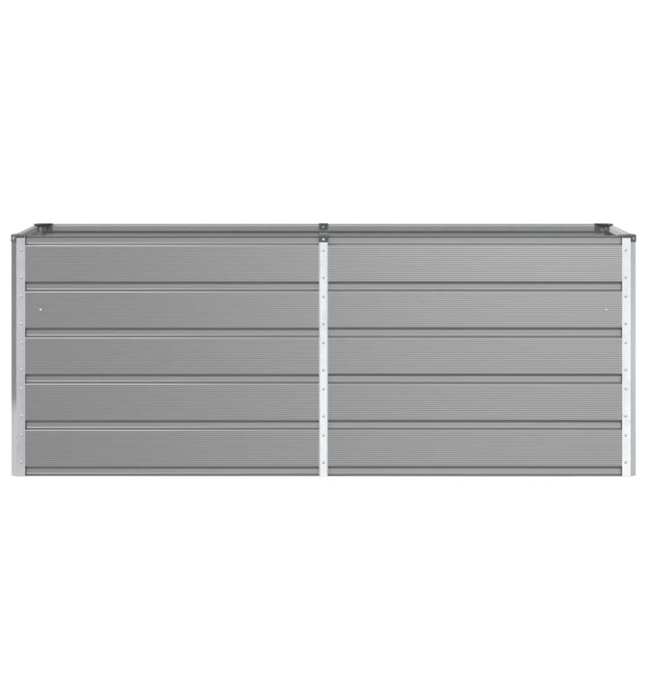 vidaXL Jardinière Gris clair 195 x 50 x 75 cm Acier galvanisé