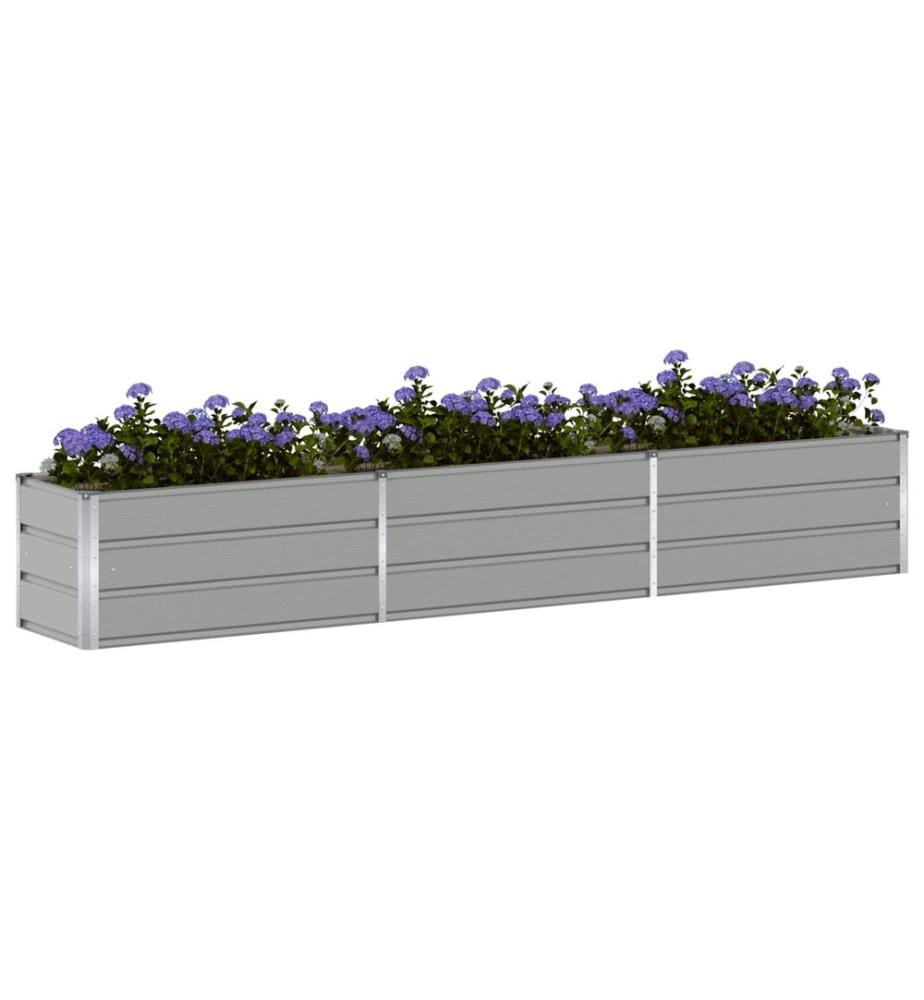 vidaXL Jardinière Gris clair 290 x 50 x 45 cm Acier galvanisé