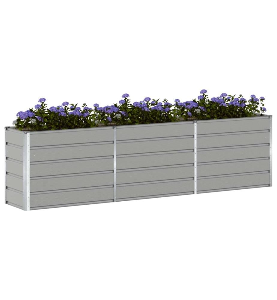 vidaXL Jardinière Gris clair 290 x 50 x 75 cm Acier galvanisé