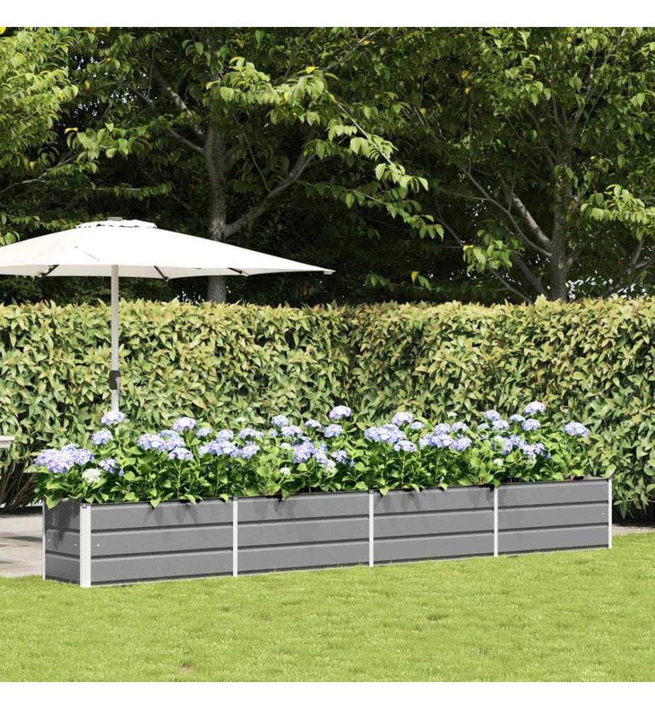 vidaXL Jardinière Gris clair 385 x 50 x 45 cm Acier galvanisé