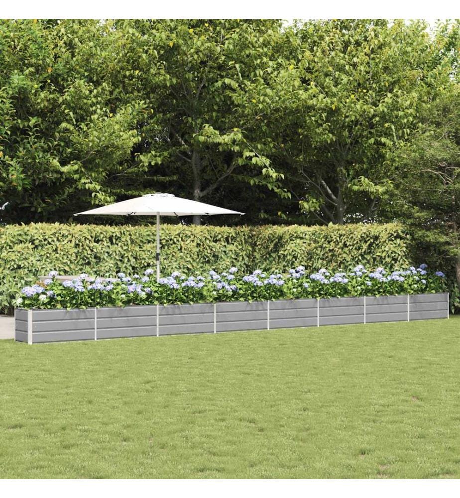 vidaXL Jardinière Gris clair 770 x 50 x 45 cm Acier galvanisé