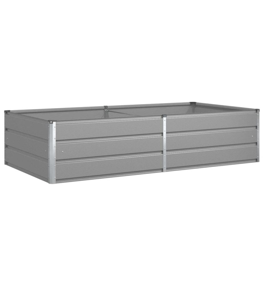 vidaXL Jardinière Gris clair 195 x 100 x 45 cm Acier galvanisé