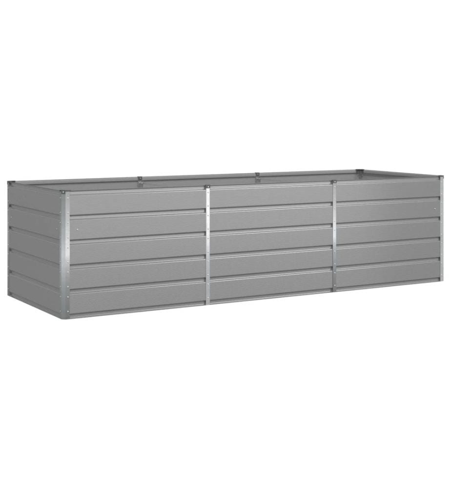 vidaXL Jardinière Gris clair 290 x 100 x 75 cm Acier galvanisé