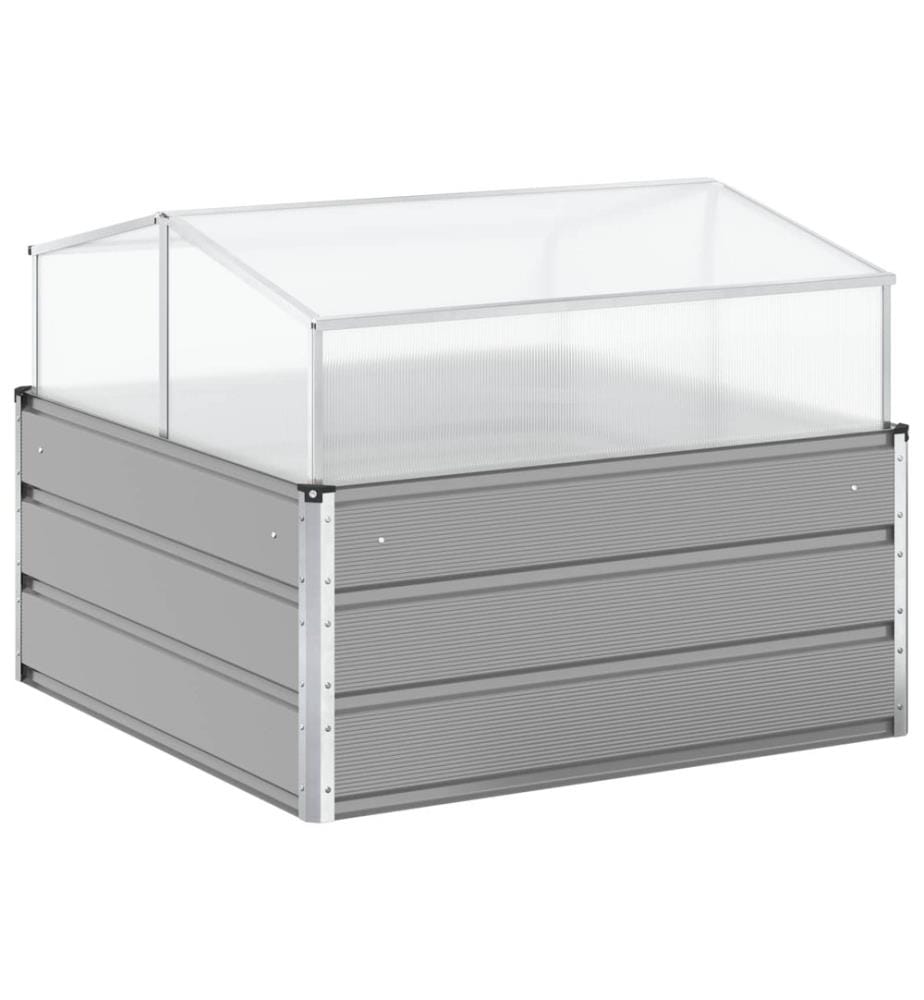 vidaXL Jardinière Gris clair 100 x 100 x 77 cm Acier galvanisé