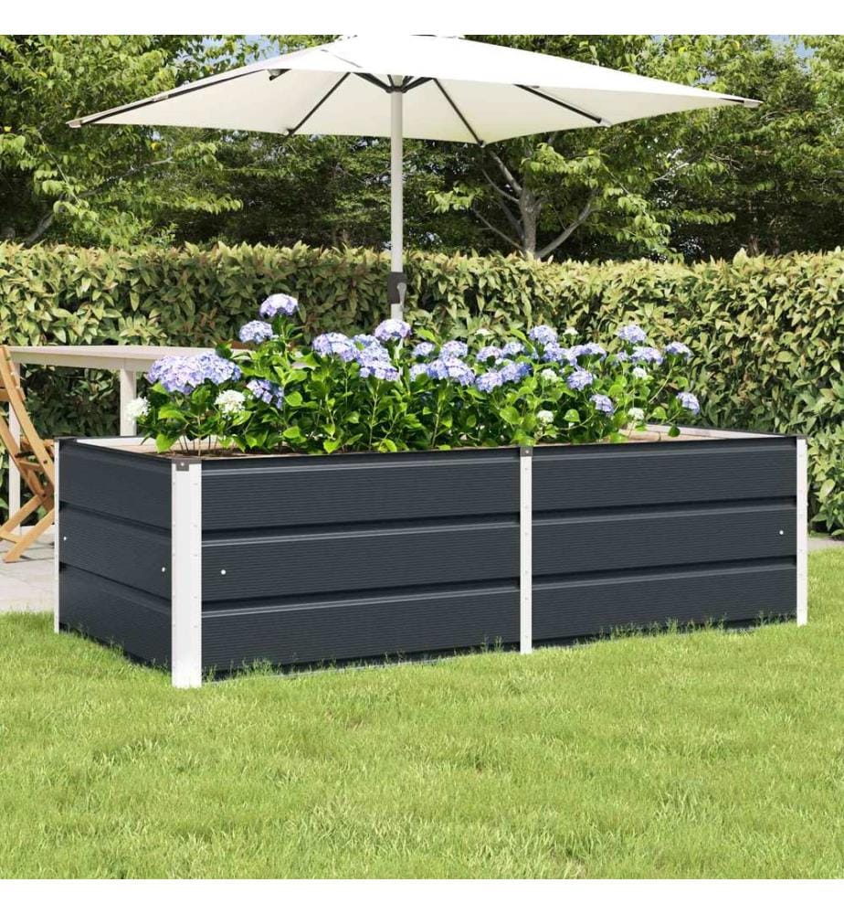 vidaXL Jardinière Anthracite 160 x 80 x 45 cm Acier