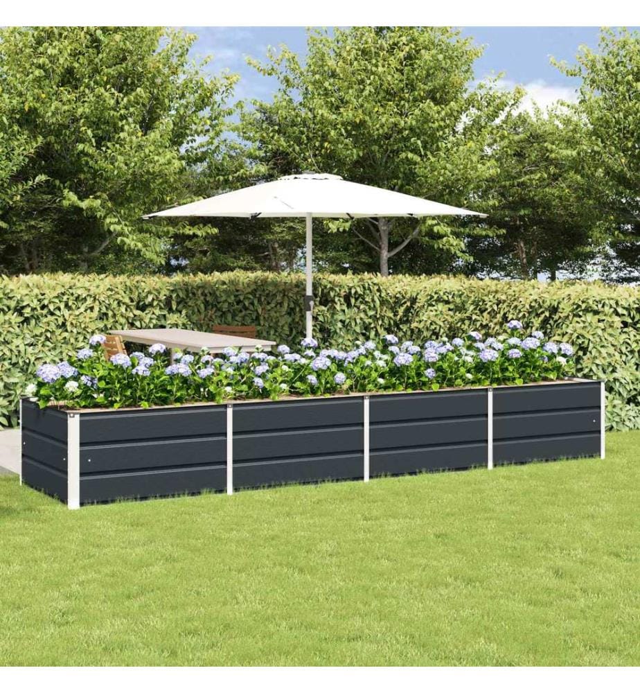 vidaXL Jardinière Anthracite 320 x 80 x 45 cm Acier