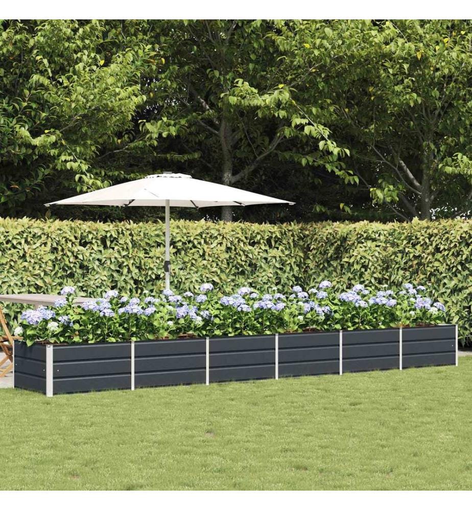 vidaXL Jardinière Anthracite 480 x 80 x 45 cm Acier