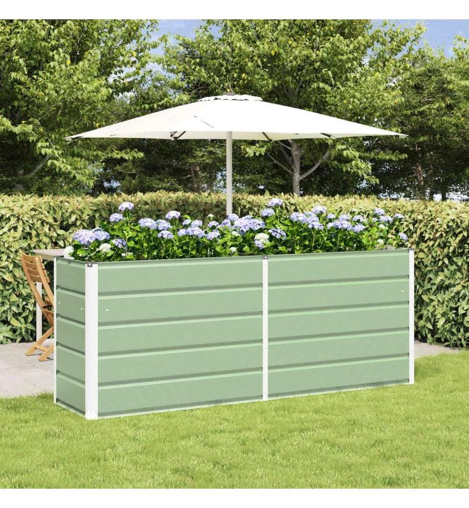 vidaXL Jardinière Vert pastel 195 x 50 x 77 cm Acier galvanisé