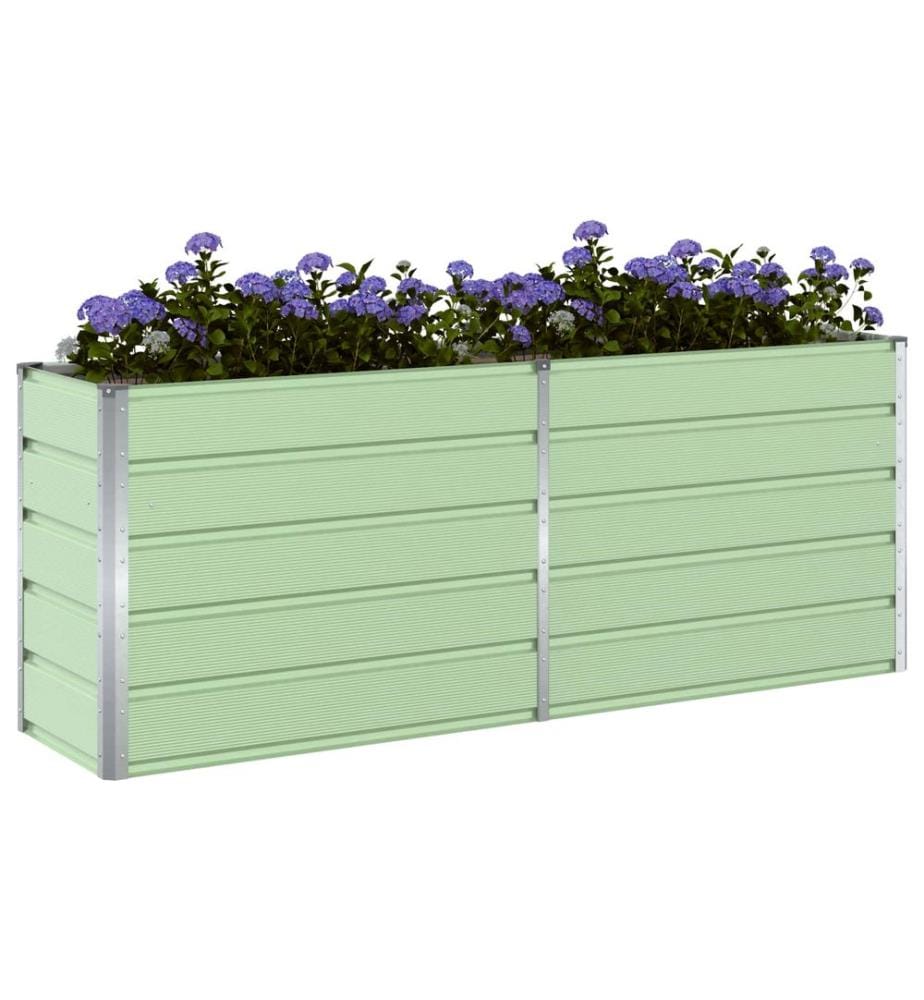 vidaXL Jardinière Vert pastel 195 x 50 x 77 cm Acier galvanisé