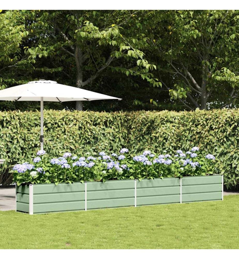 vidaXL Jardinière Vert pastel 385 x 50 x 45 cm Acier galvanisé