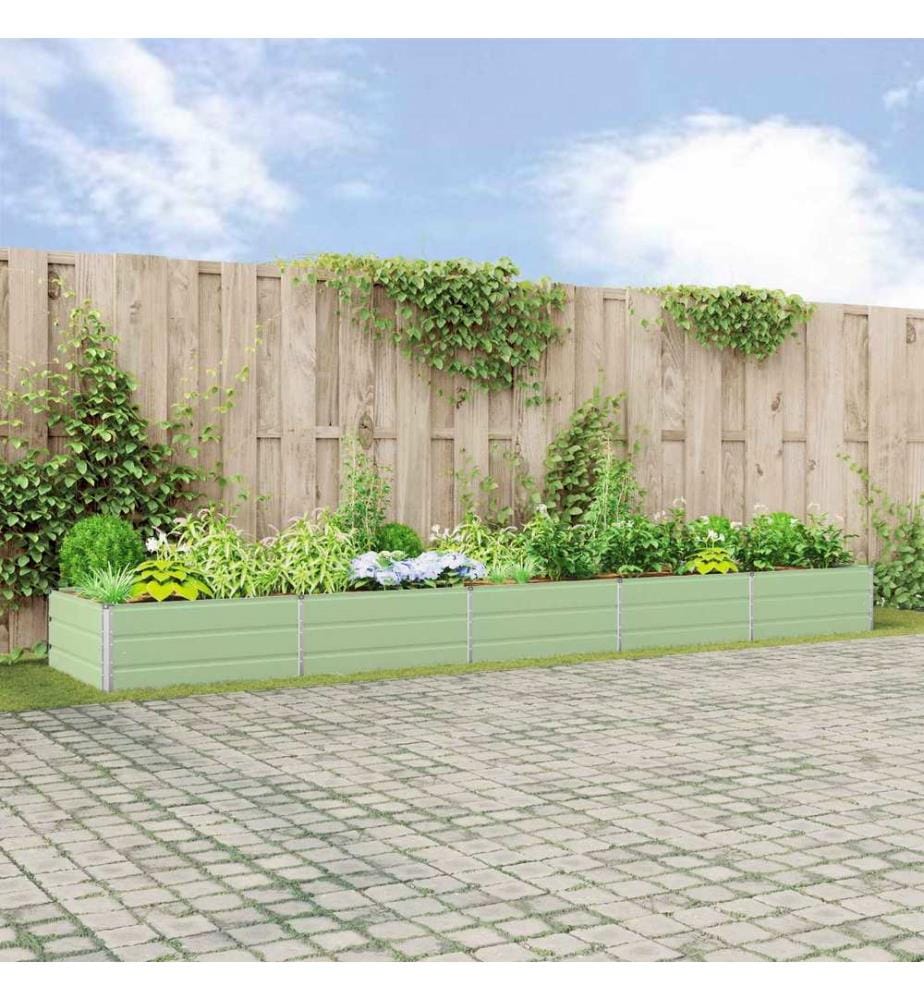 vidaXL Jardinière Vert pastel 480 x 100 x 45 cm Acier galvanisé