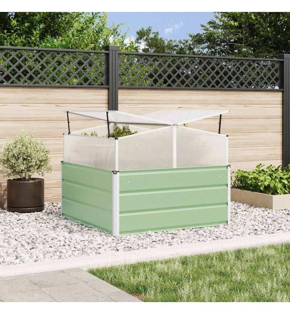 vidaXL Jardinière Vert Pastel 100 x 100 x 77 cm Acier galvanisé