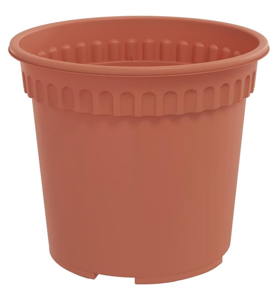 vidaXL Pot à fleurs rond 6 pcs Rouge brique Ø 15 x 12 cm Plastique