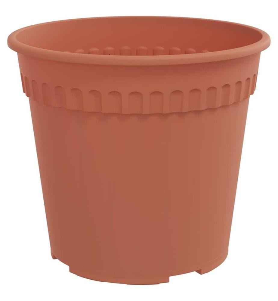 vidaXL Pot à fleurs rond 24 pcs Rouge brique Ø 17 x 14 cm Plastique
