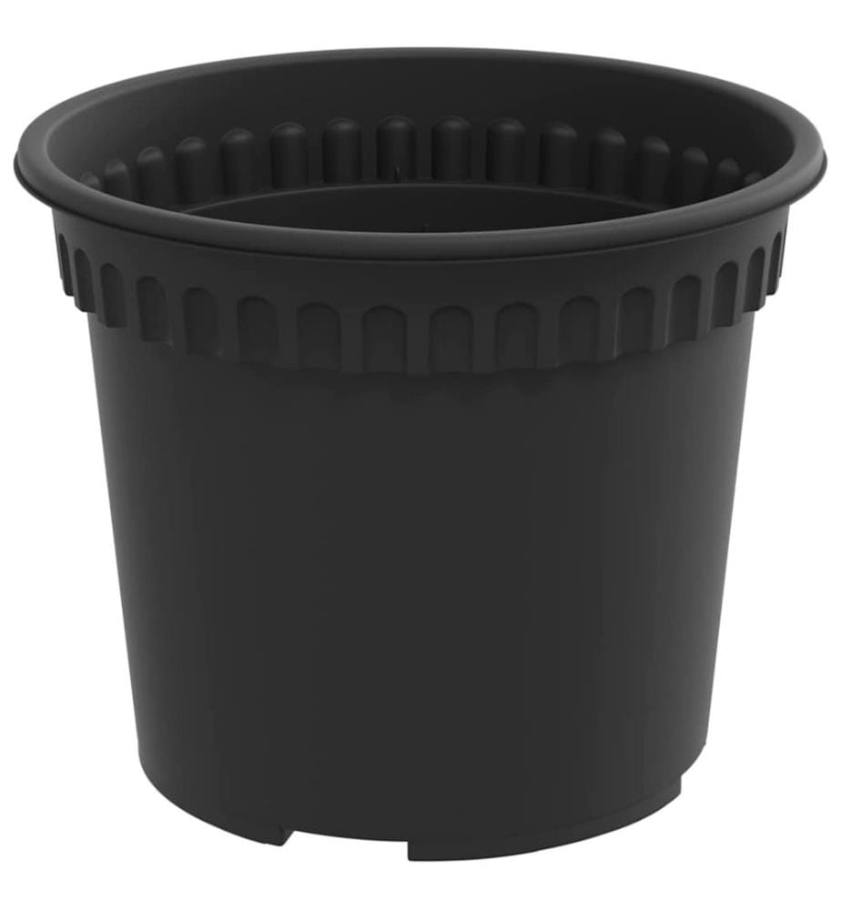 vidaXL Pot à fleurs rond 24 pcs Noir Ø 12,5 x 10 cm Plastique