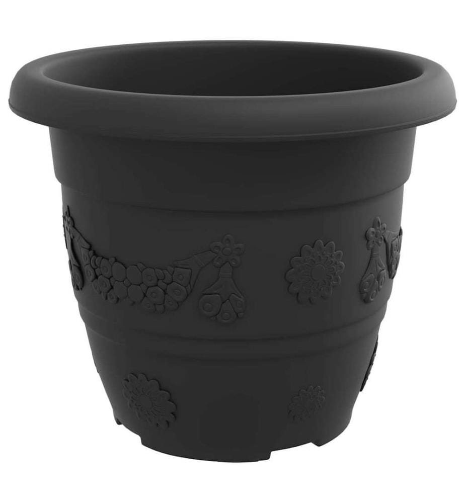 vidaXL Pot à fleurs rond 6 pcs Noir Ø 30 x 25 cm Plastique