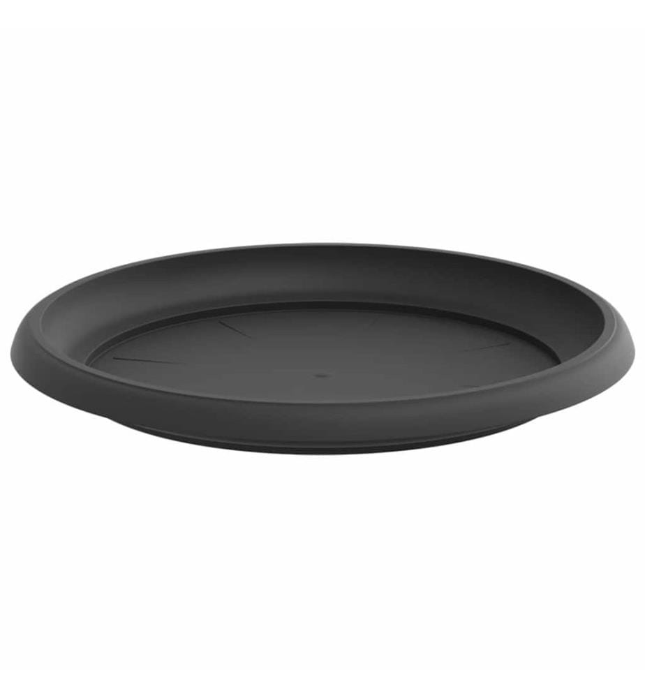 vidaXL Plateau à fleurs rond 6 pcs Noir Ø 14 x 2 cm Plastique
