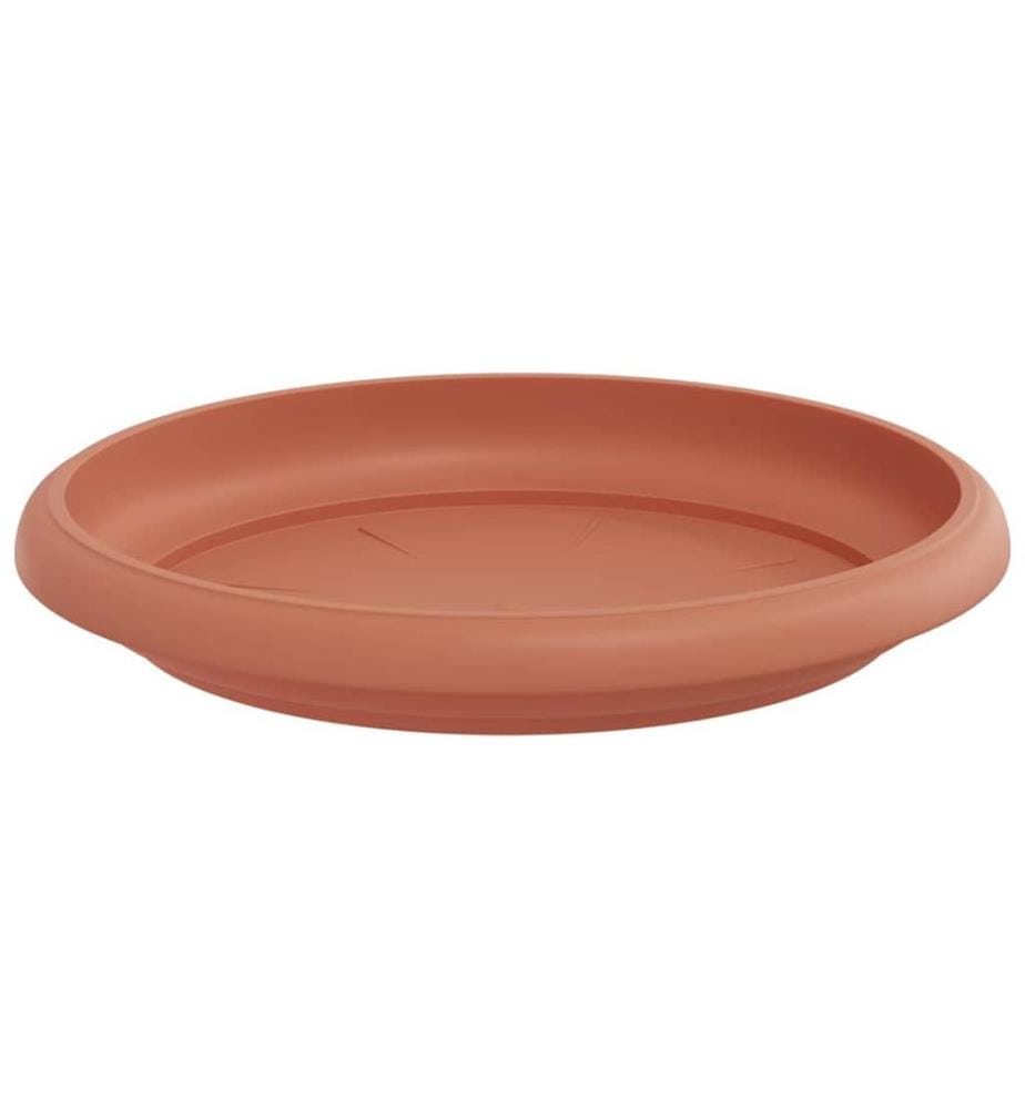 vidaXL Plateau à fleurs rond 24 pcs Rouge brique Ø 14 x 2 cm Plastique