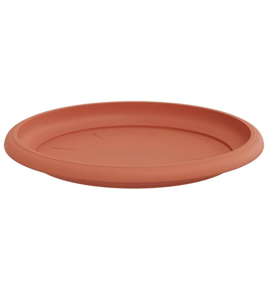 vidaXL Plateau à fleurs rond 24 pcs Rouge brique Ø 14 x 2 cm Plastique