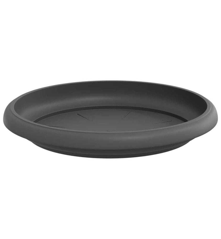 vidaXL Plateau à fleurs rond 24 pcs Noir Ø 15,5 x 2 cm Plastique