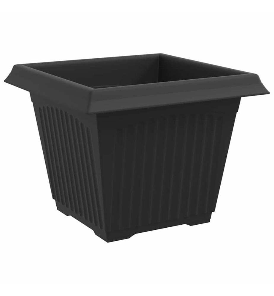 vidaXL Pot de Fleurs Carré 6 pcs Noir 28,5 x 28,5 x 22 cm Plastique