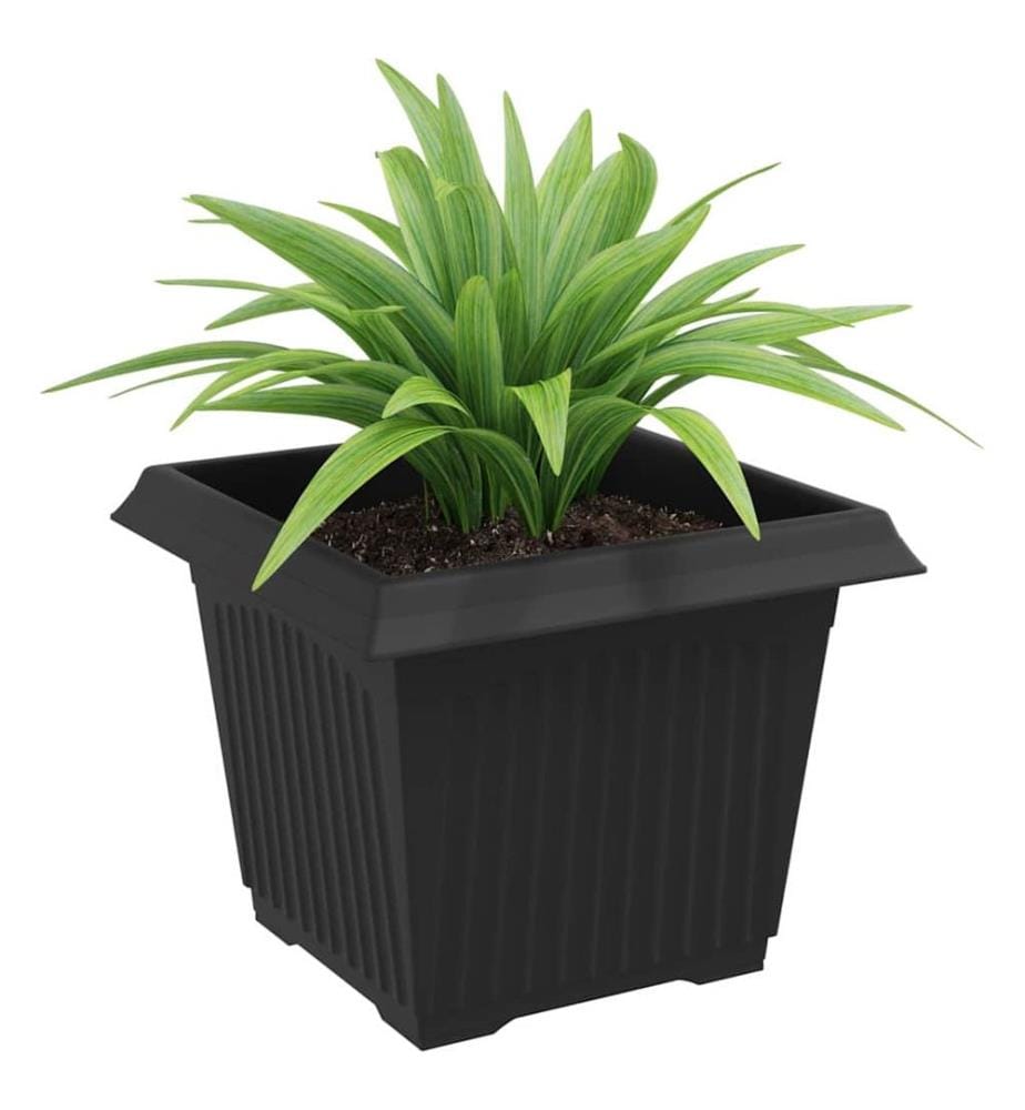 vidaXL Pot de Fleurs Carré 24 pcs Noir 23 x 23 x 17,5 cm Plastique