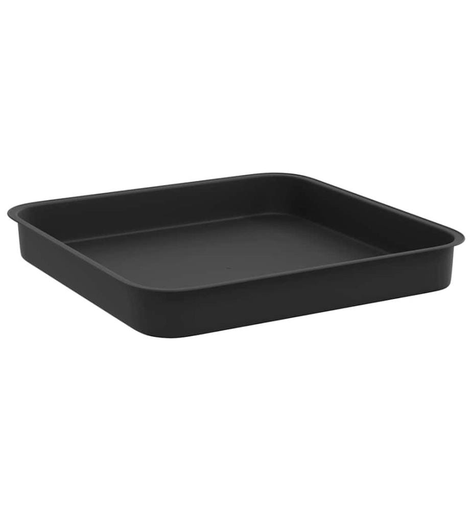 vidaXL Plateau carré à fleurs 6 pcs Noir 15 x 15 x 2 cm Plastique